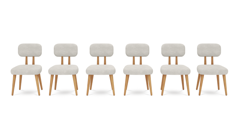 Roa chair set of 6 - Cord velour