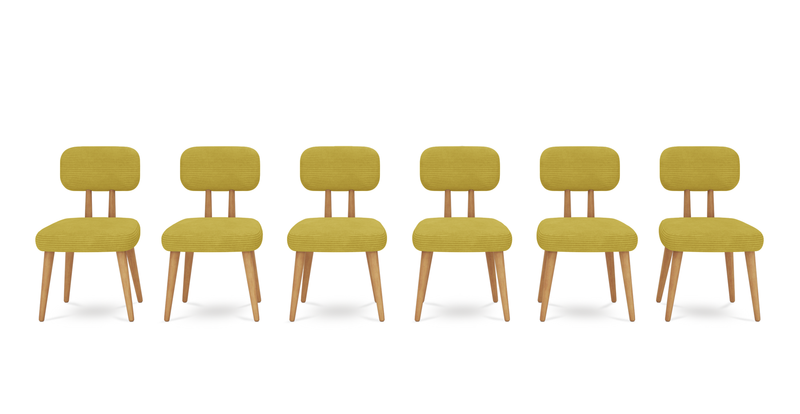 Roa chair set of 6 - Cord velour