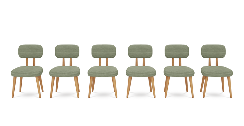 Roa chair set of 6 - Cord velour