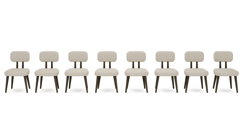 Roa chair set of 8 - natural fabric