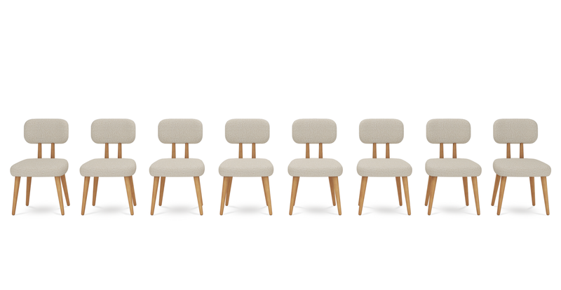 Roa chair set of 8 - natural fabric