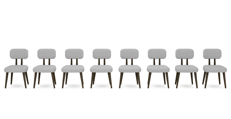 Roa chair set of 8 - natural fabric