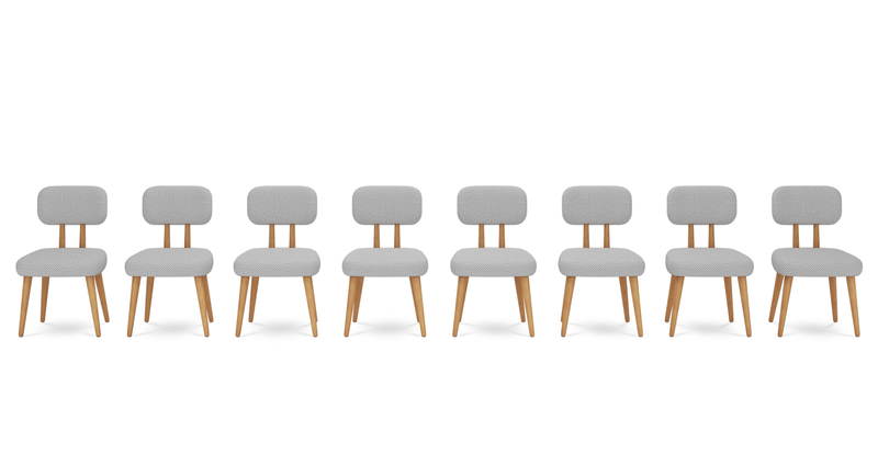 Roa chair set of 8 - natural fabric