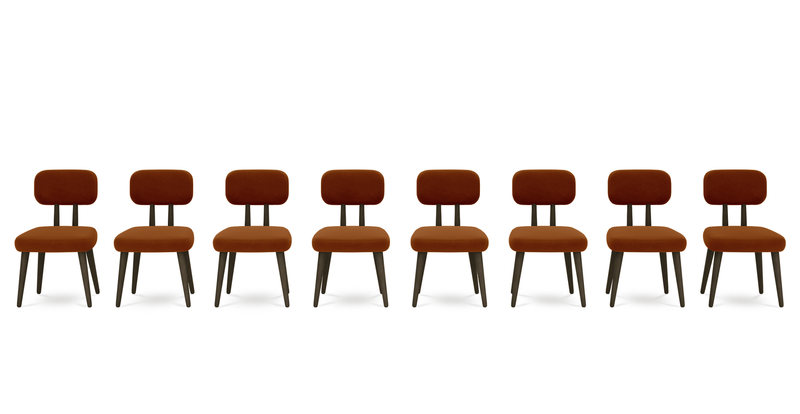 Roa chair set of 8 - Woven velvet