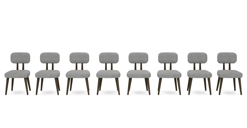 Roa chair set of 8 - Cord velour