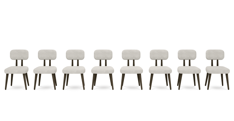 Roa chair set of 8 - Cord velour