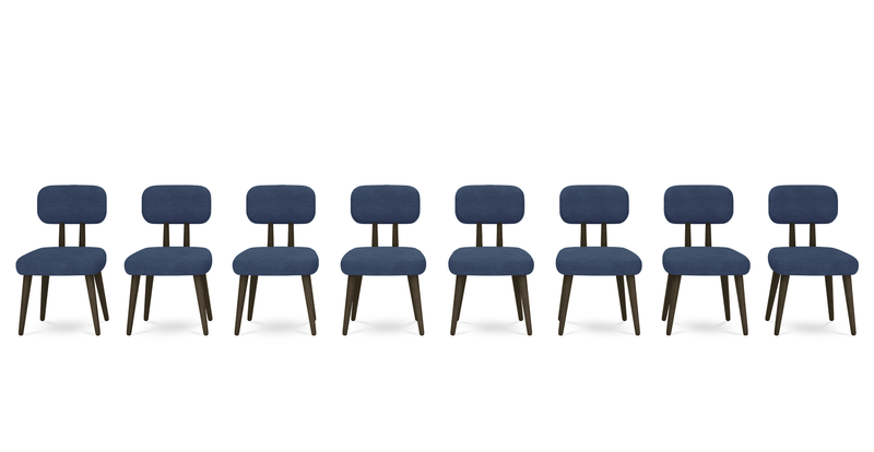 Roa chair set of 8 - Cord velour