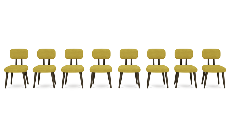 Roa chair set of 8 - Cord velour