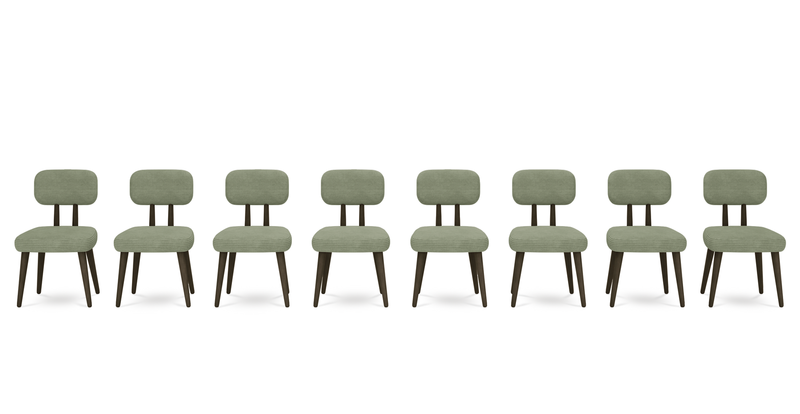 Roa chair set of 8 - Cord velour