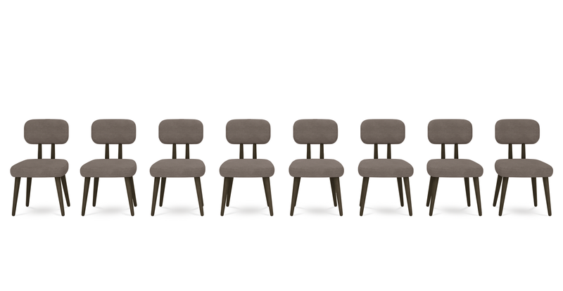 Roa chair set of 8 - Cord velour