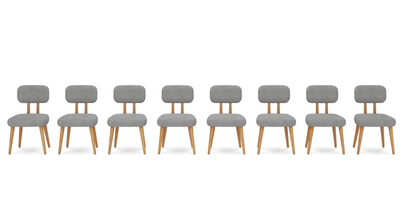 Roa chair set of 8 - Cord velour