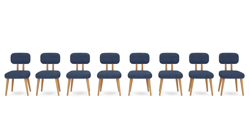 Roa chair set of 8 - Cord velour