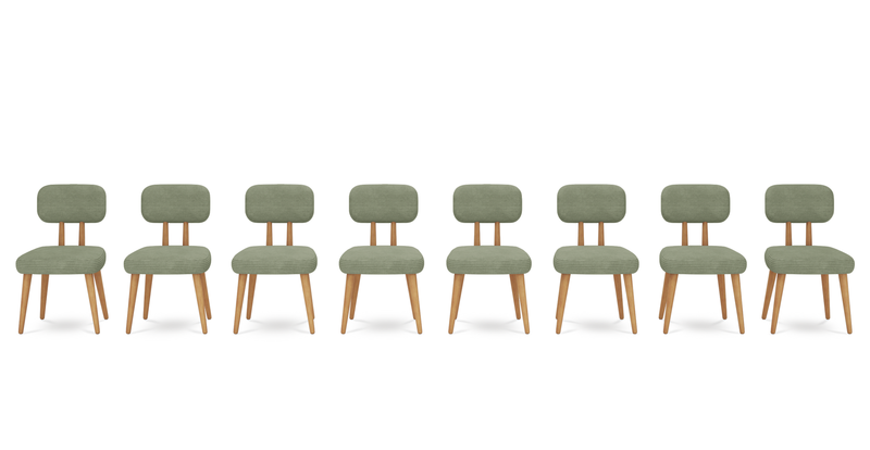 Roa chair set of 8 - Cord velour