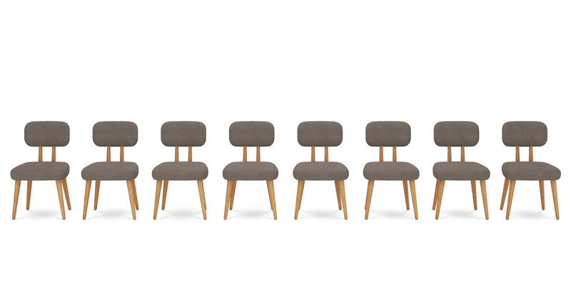 Roa chair set of 8 - Cord velour