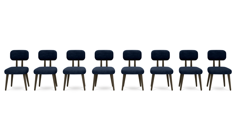 Roa chair set of 8 - velvet