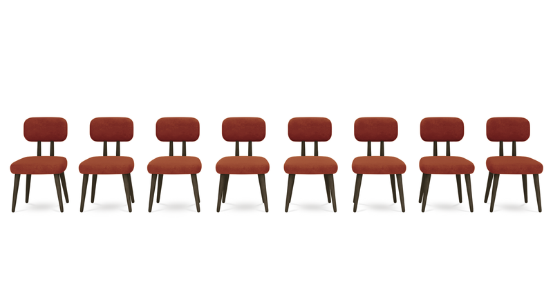 Roa chair set of 8 - velvet