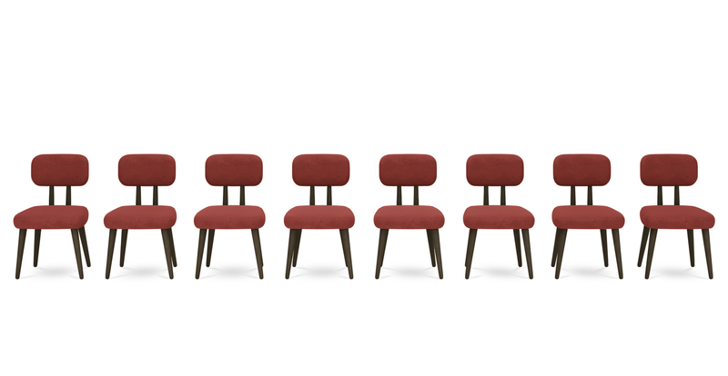 Roa chair set of 8 - velvet