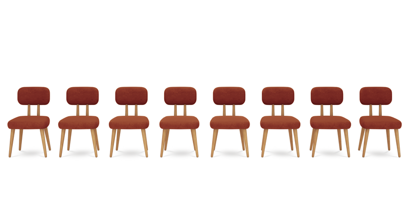 Roa chair set of 8 - velvet