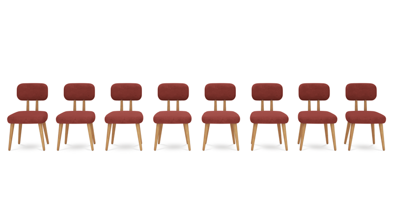 Roa chair set of 8 - velvet