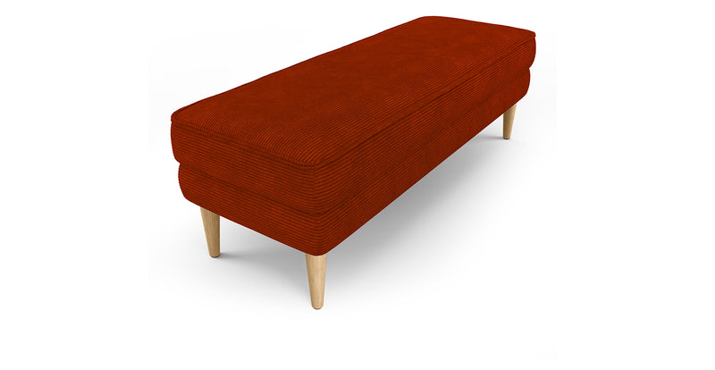 Klem Bench Wooden Leg - Cord Velour