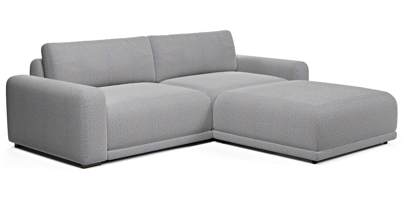 Carle 3-seater double arm and Ottoman - natural fabric