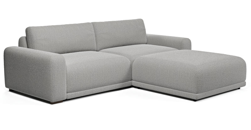 Carle 3-seater double arm and Ottoman - natural fabric