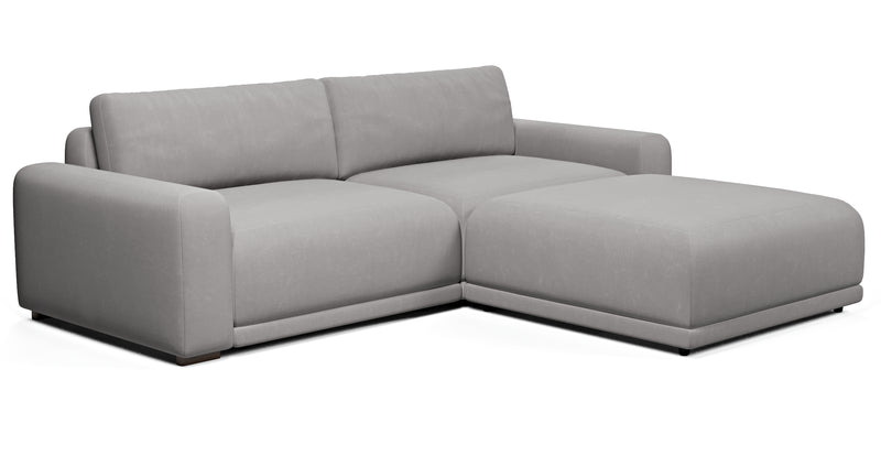 Carle 3-seater double arm and Ottoman - velvet