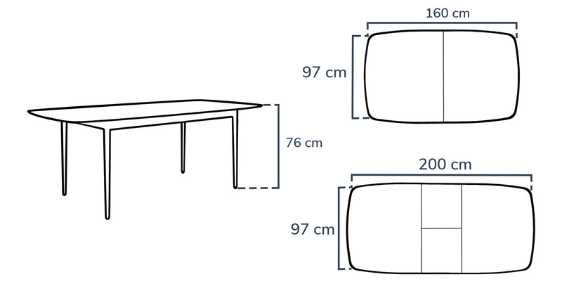 Lyno extendable dining table set (8-piece Roa) - Performance fabric