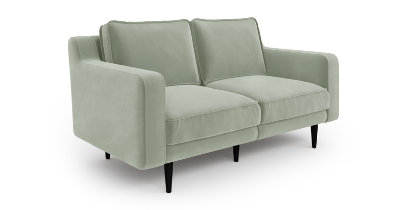 Klem Slim 2-Seater Modular Sofa Wooden Leg - Velvet