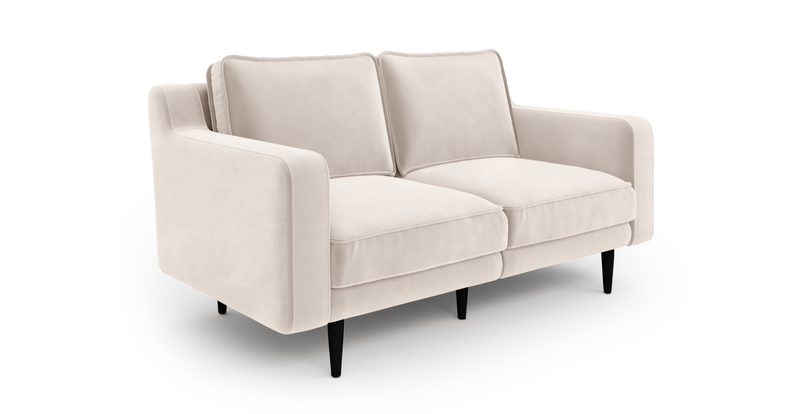 Klem Slim 2-Seater Modular Sofa Wooden Leg - Velvet