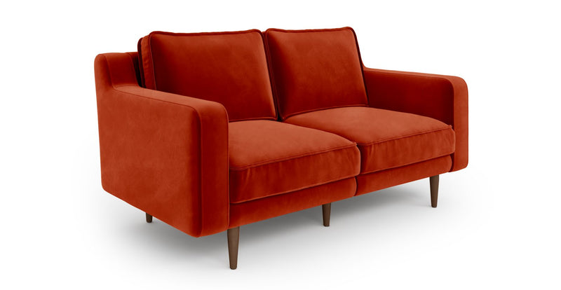 Klem Slim 2-Seater Modular Sofa Wooden Leg - Velvet