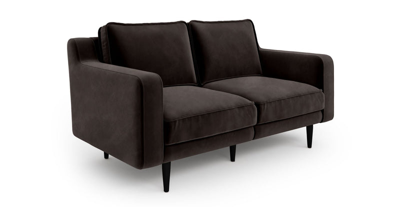 Klem Slim 2-Seater Modular Sofa Wooden Leg - Velvet