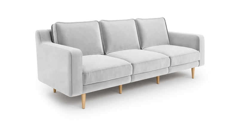 Klem Slim 3-Sitzer Modular Sofa Holzbein - Samt