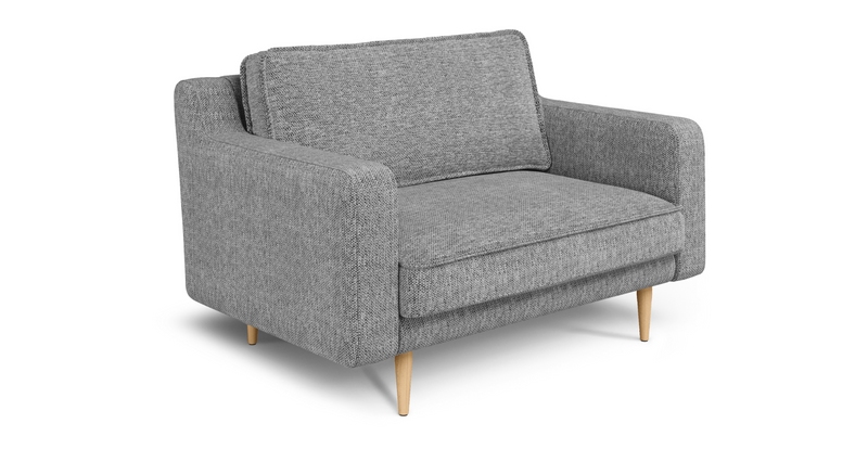 Klem Slim Loveseat Wooden Leg - Natural Woven