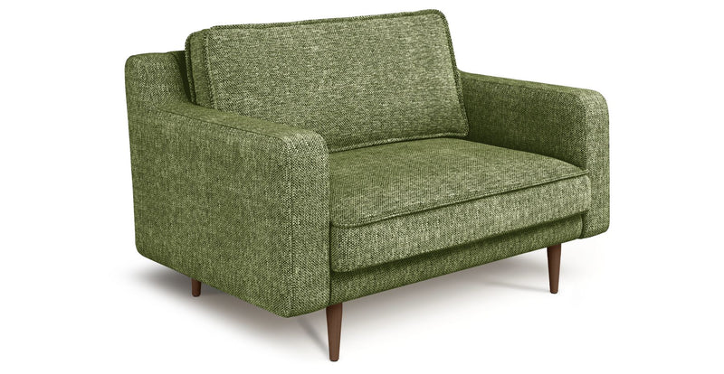 Klem Slim Loveseat Wooden Leg - Natural Woven