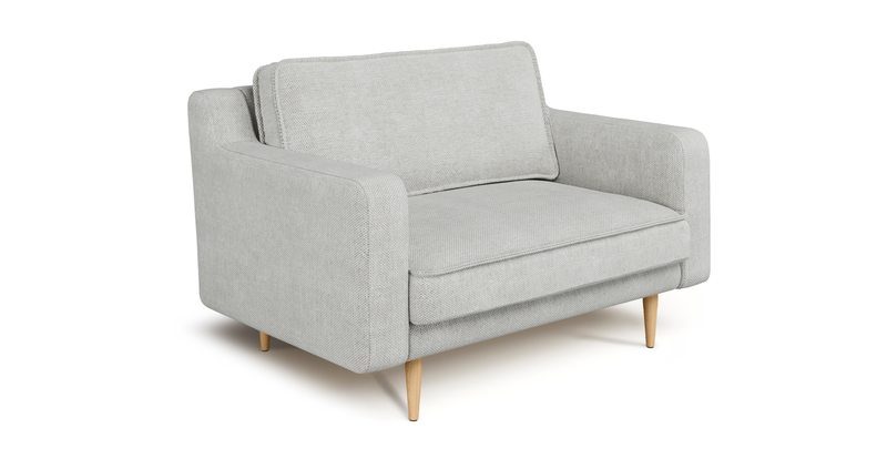 Klem Slim Loveseat Wooden Leg - Natural Woven