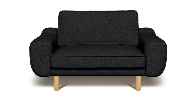 Klem Loveseat Cylindrical wooden leg - Bouclé