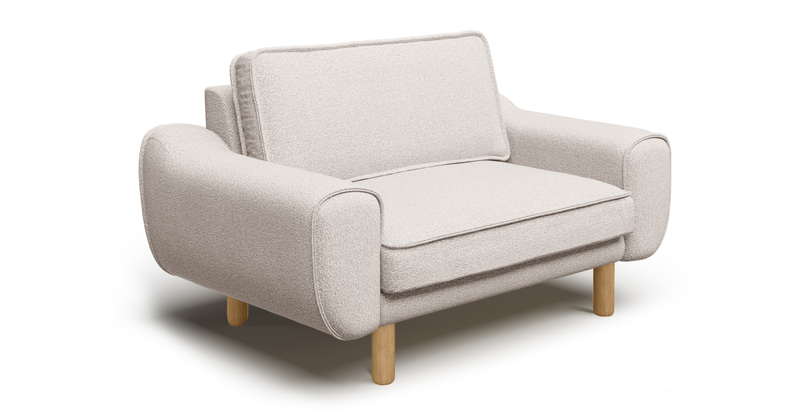 Klem Loveseat Cylindrical wooden leg - Bouclé