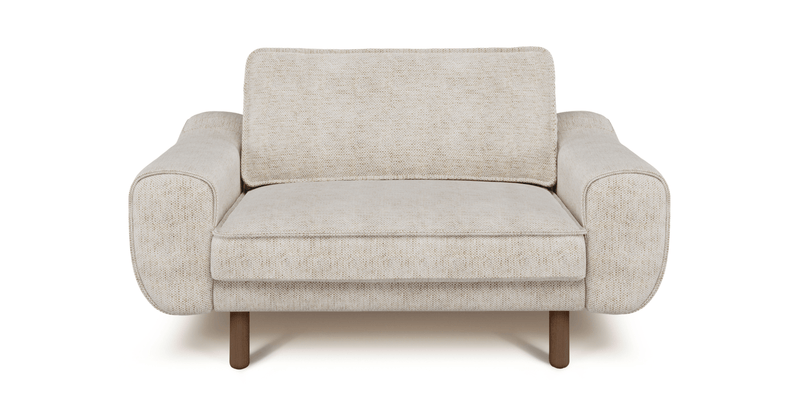 Klem Loveseat Cylindrical Wooden Leg - Natural Woven
