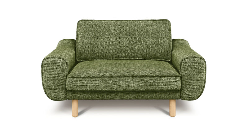 Klem Loveseat Cylindrical Wooden Leg - Natural Woven