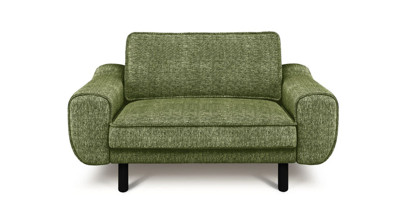 Klem Loveseat Cylindrical Wooden Leg - Natural Woven