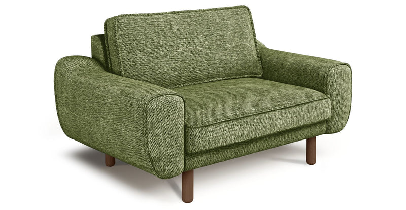 Klem Loveseat Cylindrical Wooden Leg - Natural Woven