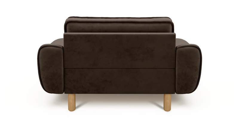 Klem Loveseat Cylindrical Wooden Leg - Woven Velvet