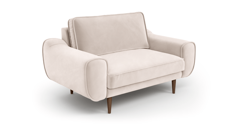 Klem Loveseat Wooden leg - velvet