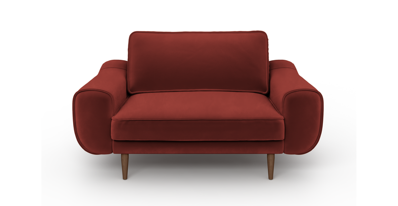 Klem Loveseat Wooden leg - velvet