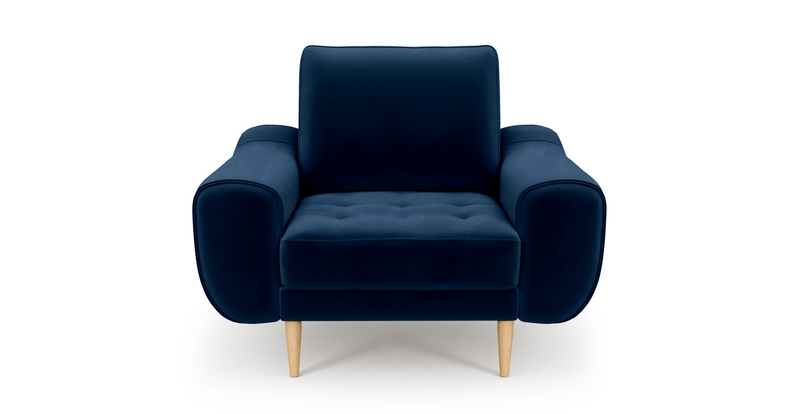 Modsy Bold Armchair Wooden Leg - Velvet