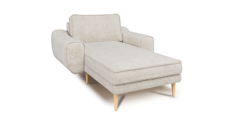 Klem Chaise Lounge Wooden Leg - Natural Woven