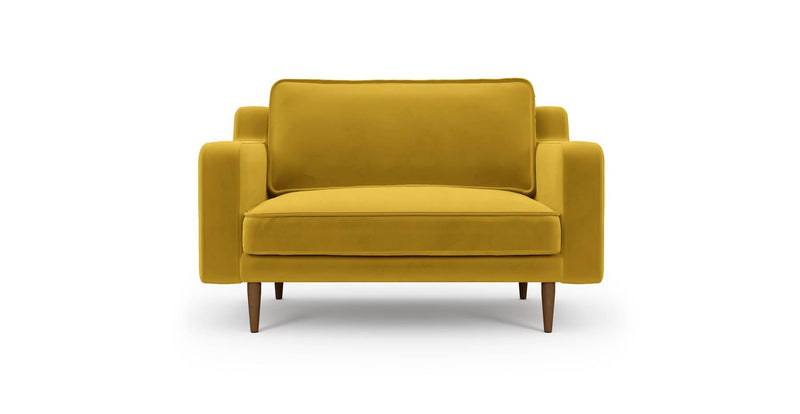 Klem Slim Loveseat Wooden leg - velvet