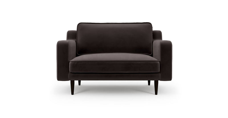 Klem Slim Loveseat Wooden leg - velvet