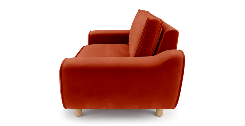 Klem Loveseat Cylindrical Wooden Leg - Velvet